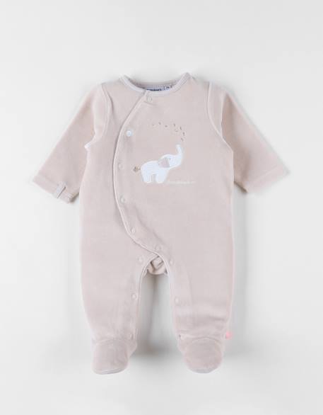 Pyjama en velours - bali Beige 1 - vertbaudet enfant 