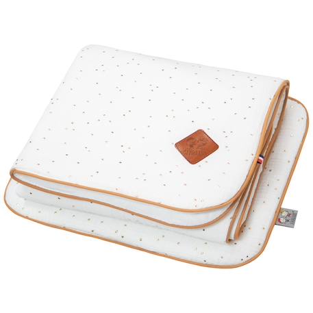 Set berceau couverture et coussin en gaze de coton jeanne Beige+Blanc+Blanc à pois or+Camel+Écru+Gris clair+Rose+Terracotta+Vert de gris 10 - vertbaudet enfant 