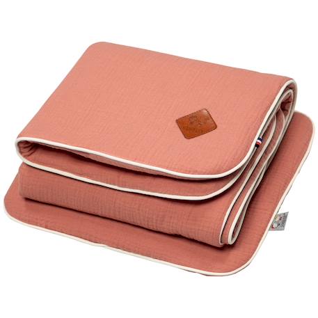 Set berceau couverture et coussin en gaze de coton jeanne Beige+Blanc+Blanc à pois or+Camel+Écru+Gris clair+Rose+Terracotta+Vert de gris 33 - vertbaudet enfant 