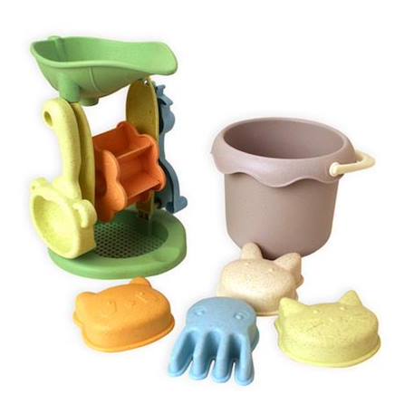 Set de plage & jardin - 8 pièces moulin en paille de blé Multicolore 2 - vertbaudet enfant 