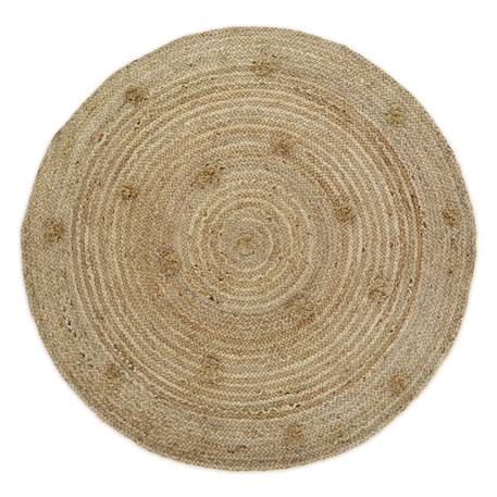 Tapis rond jute avec pompons siska Marron 2 - vertbaudet enfant 