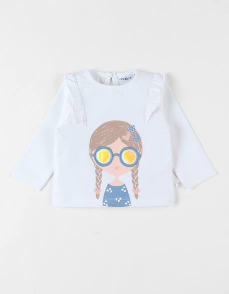 T-shirt fille Blanc 1 - vertbaudet enfant 