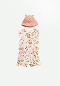 Combishort bébé + chapeau en gaze de coton mindanao  - vertbaudet enfant