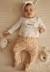 Ensemble bébé gilet et pantalon en coton nid d'abeille miss plume Ecru 1 - vertbaudet enfant 