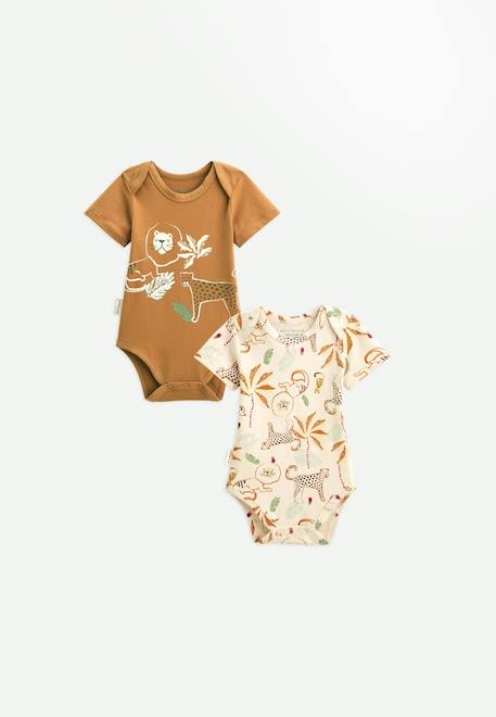 Lot de 2 bodies bébé manches courtes tango Ecru 1 - vertbaudet enfant 