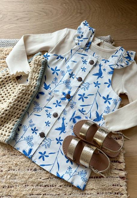 Robe bébé en jean écrue océan d'amour Ecru 1 - vertbaudet enfant 