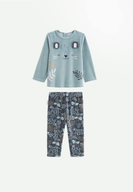 Pyjama enfant 2 pièces en velours félintrépide Bleu 1 - vertbaudet enfant 