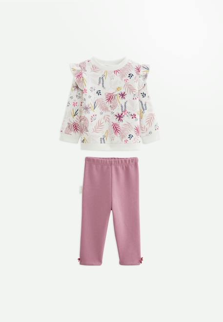 Ensemble bébé sweat et legging en molleton louisa Rose 1 - vertbaudet enfant 