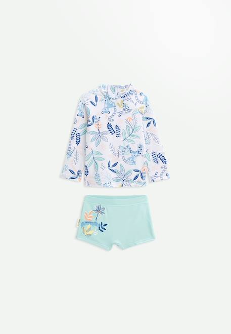 Maillot De Bain Bébé 2 Pièces Petit Béguin - T-Shirt Protection UV & Culotte Océan D'Amour