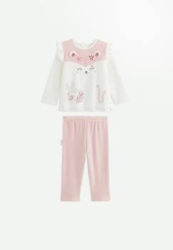 Pyjama enfant 2 pièces en velours écru louisa  - vertbaudet enfant