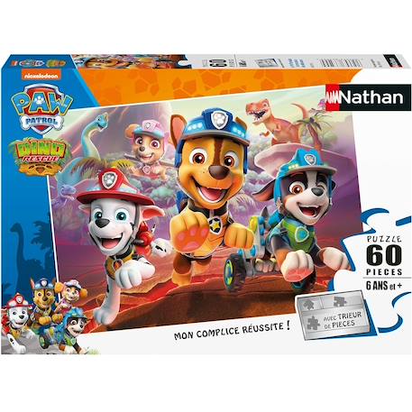 Puzzle pat’patrouille et dinosaures 60 pcs Blanc 1 - vertbaudet enfant 
