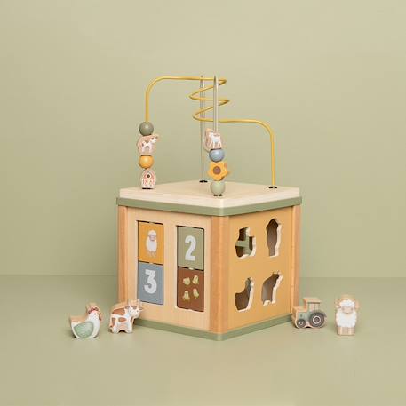 Cube d'activités en bois little farm Vert 4 - vertbaudet enfant 