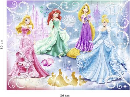 Puzzle princesses étincelantes disney 100 pcs Blanc 2 - vertbaudet enfant 