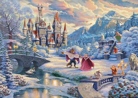 Puzzle la belle et la bête en hiver 1000 pcs Bleu 2 - vertbaudet enfant 