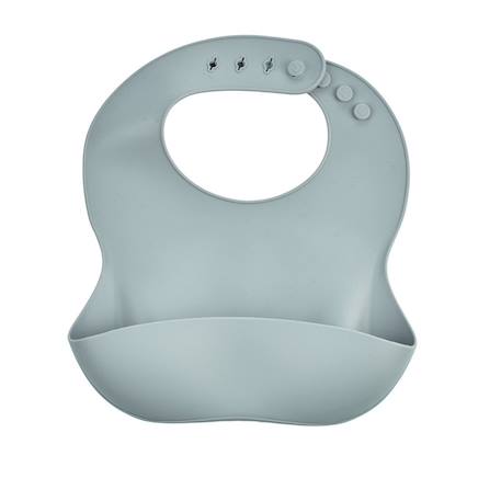 Bavoir silicone avec récupérateur Gris charme+Jaune miel+Pêche+Vert cactus 1 - vertbaudet enfant 