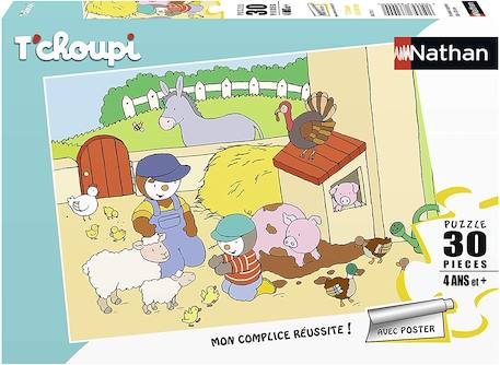 Puzzle t'choupi à la ferme 30 pcs Beige 1 - vertbaudet enfant 