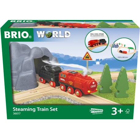 Circuit locomotive à piles à vapeur Rouge 1 - vertbaudet enfant 