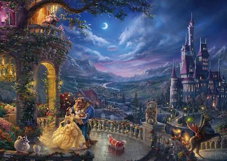 Puzzle la belle et la bête au clair de lune 1000 pcs Bleu 2 - vertbaudet enfant 