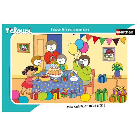 Puzzle t'choupi fête son anniversaire 15 pcs Blanc 1 - vertbaudet enfant 