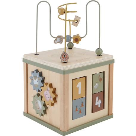 Cube d'activités en bois little farm Vert 2 - vertbaudet enfant 