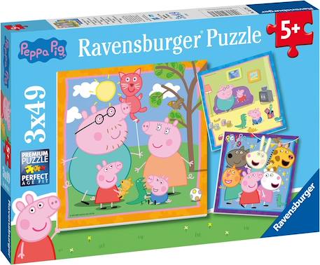 Puzzle peppa pig 3x49 pcs Bleu 2 - vertbaudet enfant 