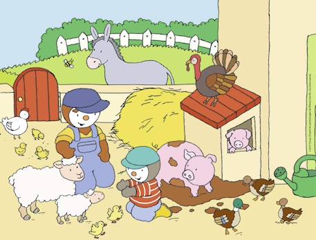 Puzzle t'choupi à la ferme 30 pcs Beige 2 - vertbaudet enfant 