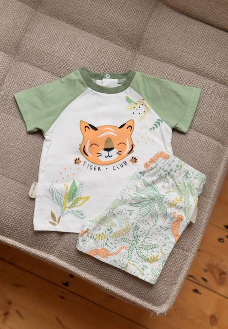 Pyjama enfant manches courtes kanha Vert 1 - vertbaudet enfant 