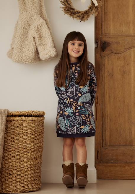 Robe enfant en molleton holamuchacha Bleu 1 - vertbaudet enfant 