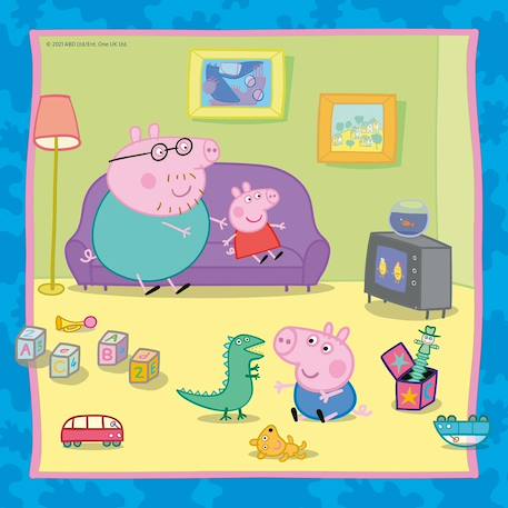 Puzzle peppa pig 3x49 pcs Bleu 4 - vertbaudet enfant 