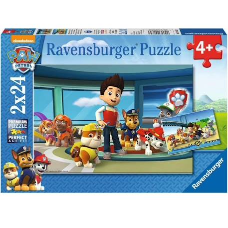Puzzle pat'patrouille 2x24 pcs Bleu 1 - vertbaudet enfant 