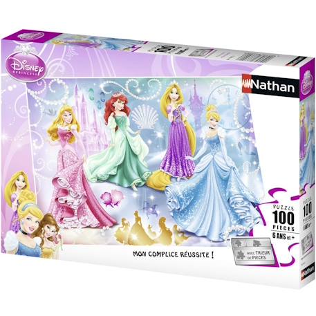 Puzzle princesses étincelantes disney 100 pcs Blanc 1 - vertbaudet enfant 