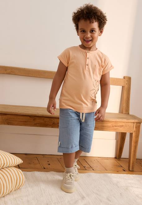 Short enfant en toile de coton kanha Bleu 1 - vertbaudet enfant 