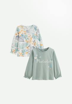 -Lot de 2 t-shirts enfant manches longues holamuchacha