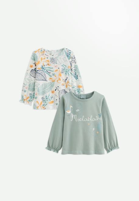 Lot de 2 t-shirts enfant manches longues holamuchacha Bleu 1 - vertbaudet enfant 