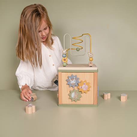Cube d'activités en bois little farm Vert 5 - vertbaudet enfant 