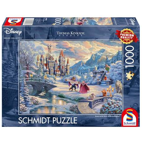 Puzzle la belle et la bête en hiver 1000 pcs Bleu 1 - vertbaudet enfant 