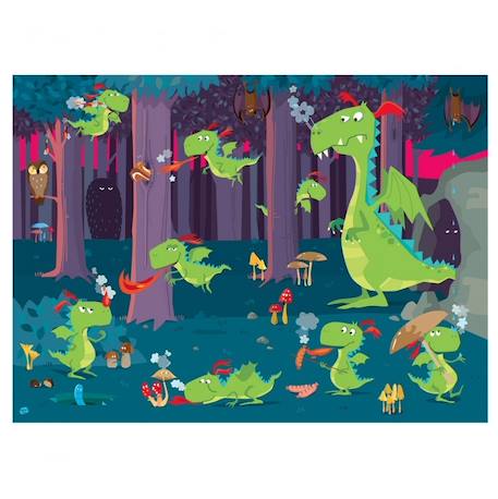 Puzzle la forêt des dragons Vert 2 - vertbaudet enfant 