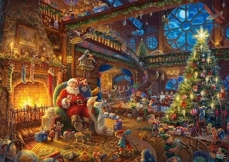 Puzzle le père noël et ses lutins 1000 pcs Bleu 2 - vertbaudet enfant 