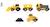 Coffret 3 engins de chantier Jaune 2 - vertbaudet enfant 