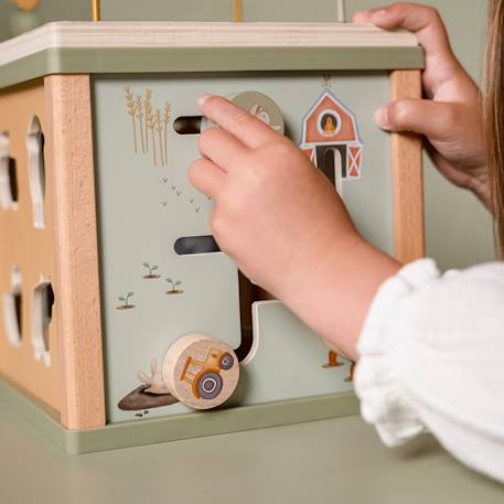 Cube d'activités en bois little farm Vert 3 - vertbaudet enfant 
