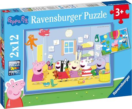 Puzzle les aventures de peppa pig 2x12 pcs Bleu 2 - vertbaudet enfant 