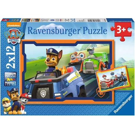 Puzzle chase et la pat‘patrouille 2x12 pcs Bleu 1 - vertbaudet enfant 