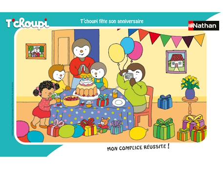 Puzzle t'choupi fête son anniversaire 15 pcs Blanc 2 - vertbaudet enfant 