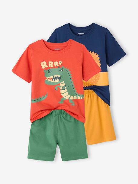 Lot de 2 pyjashorts garçon animaux multicolore 1 - vertbaudet enfant 