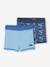 Lot 2 Boxers Bain Garçon Imprimé + rayé turquoise/bleu 1 - vertbaudet enfant 