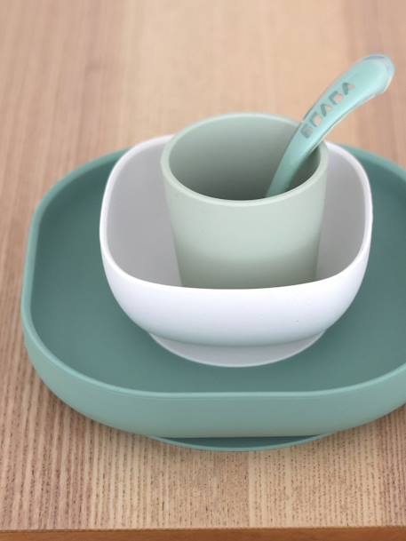 Set vaisselle 4 pièces silicone bleu+bleu+EUCALYPTUS+jaune+jungle+NIGHT BLUE+rose+terracotta+vert sauge 42 - vertbaudet enfant 