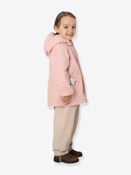 Veste mi-saison imperméable fille MATSILA bois de rose+jaune pastel 6 - vertbaudet enfant 