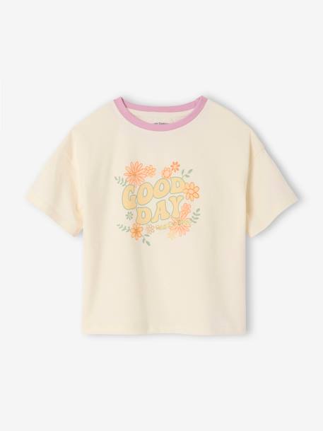 Ensemble T-shirt et short en éponge fille corail+lilas 8 - vertbaudet enfant 