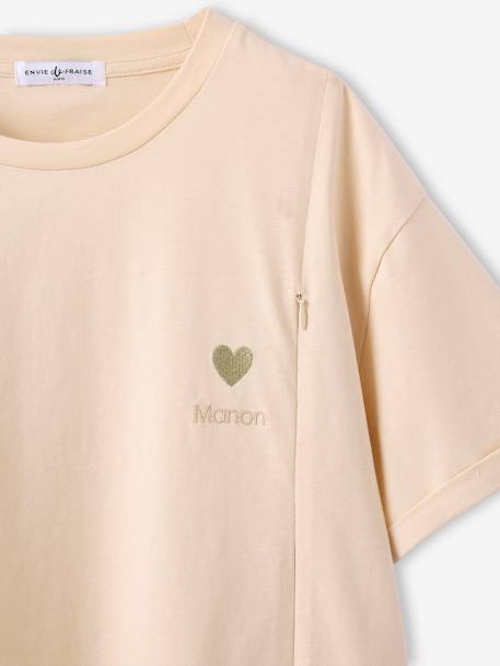 T-shirt 'Mama d'Amour' grossesse et allaitement en coton bio écru 7 - vertbaudet enfant 