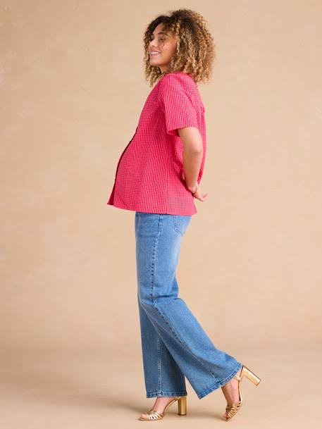 Chemise en seersucker vichy grossesse et allaitement rose 2 - vertbaudet enfant 